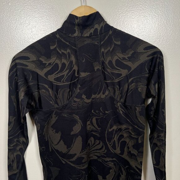 Athleta Momentum Seamless Half Zip Size Small Black Brown Running Workout Hiking - Picture 7 of 9